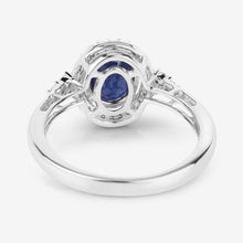 Load image into Gallery viewer, 1.70 Carat Genuine Blue Sapphire and White Diamond 14K White Gold Ring