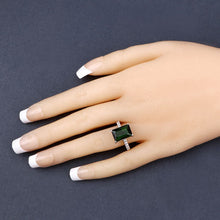 Load image into Gallery viewer, 6.16 Carat Genuine Green Tourmaline and White Diamond 14K White Gold Ring