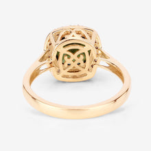 Load image into Gallery viewer, 2.64 Carat Genuine Green Tourmaline and White Diamond 14K Yellow Gold Ring
