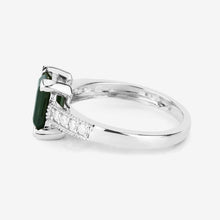 Load image into Gallery viewer, 1.91 Carat Genuine Green Tourmaline and White Diamond 14K White Gold Ring