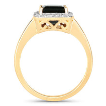 Load image into Gallery viewer, 3.02 Carat Genuine Green Tourmaline and White Diamond 14K Yellow Gold Ring