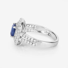Load image into Gallery viewer, 1.96 Carat Genuine Blue Sapphire and White Diamond 18K White Gold Ring