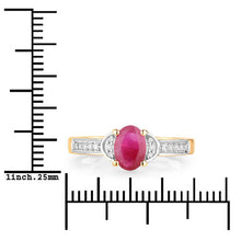 Load image into Gallery viewer, 0.95 Carat Genuine Ruby and White Diamond 10K Yellow Gold Ring
