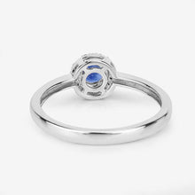 Load image into Gallery viewer, 0.52 Carat Genuine Blue Sapphire and White Diamond 14K White Gold Ring