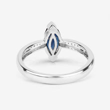 Load image into Gallery viewer, 1.44 Carat Genuine Blue Sapphire and White Diamond 14K White Gold Ring