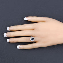 Load image into Gallery viewer, 1.82 Carat Genuine Blue Sapphire and White Diamond 14K White Gold Ring