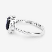 Load image into Gallery viewer, 1.82 Carat Genuine Blue Sapphire and White Diamond 14K White Gold Ring