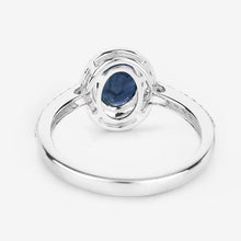 Load image into Gallery viewer, 1.82 Carat Genuine Blue Sapphire and White Diamond 14K White Gold Ring
