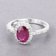 Load image into Gallery viewer, 1.73 Carat Genuine Ruby and White Diamond 14K White Gold Ring