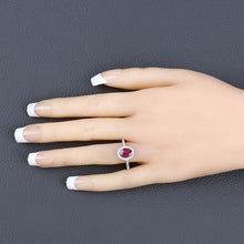 Load image into Gallery viewer, 1.73 Carat Genuine Ruby and White Diamond 14K White Gold Ring