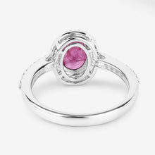Load image into Gallery viewer, 1.73 Carat Genuine Ruby and White Diamond 14K White Gold Ring