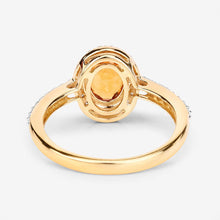 Load image into Gallery viewer, 1.66 Carat Genuine Spessartite Garnet and White Diamond 14K Yellow Gold Ring
