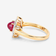 Load image into Gallery viewer, 2.01 Carat Genuine Ruby and White Diamond 14K Yellow Gold Ring