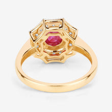 Load image into Gallery viewer, 2.01 Carat Genuine Ruby and White Diamond 14K Yellow Gold Ring