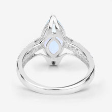 Load image into Gallery viewer, 2.09 Carat Genuine Aquamarine and White Diamond 14K White Gold Ring