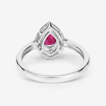Load image into Gallery viewer, 0.92 Carat Genuine Ruby and White Diamond 14K White Gold Ring