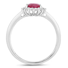 Load image into Gallery viewer, 1.01 Carat Genuine Ruby and White Diamond 10K White Gold Ring