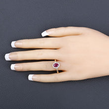 Load image into Gallery viewer, 1.01 Carat Genuine Ruby and White Diamond 10K Yellow Gold Ring