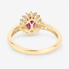 Load image into Gallery viewer, 1.01 Carat Genuine Ruby and White Diamond 10K Yellow Gold Ring