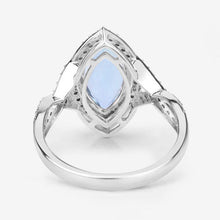 Load image into Gallery viewer, 2.24 Carat Genuine Aquamarine and White Diamond 14K White Gold Ring