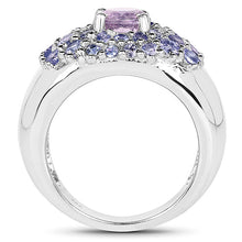 Load image into Gallery viewer, 2.43 Carat Genuine Amethyst and Tanzanite .925 Sterling Silver Ring