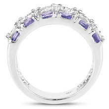 Load image into Gallery viewer, 2.05 Carat Genuine Tanzanite and White Topaz .925 Sterling Silver Ring