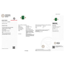 Load image into Gallery viewer, IGI Certified 8.49 Carat Genuine Zambian Emerald and White Diamond 14K Yellow Gold Ring