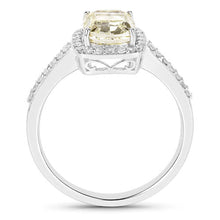 Load image into Gallery viewer, IGI Certified 2.05 Carat Genuine Light Yellow Diamond Center and 0.29cttw White Diamond 18K White Gold Ring (2.34cttw)