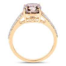 Load image into Gallery viewer, IGI Certified 3.03 Carat Genuine Brown Diamond Center and 0.32cttw White Diamond 18K Yellow Gold Ring (3.35cttw)