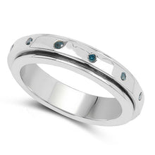 Load image into Gallery viewer, 0.14 Carat Genuine Blue Diamond .925 Sterling Silver Ring