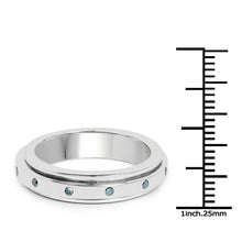 Load image into Gallery viewer, 0.14 Carat Genuine Blue Diamond .925 Sterling Silver Ring