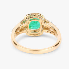Load image into Gallery viewer, 1.65 Carat Genuine Ethiopian Emerald and White Diamond 14K Yellow Gold Ring
