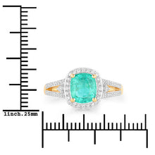 Load image into Gallery viewer, 1.65 Carat Genuine Ethiopian Emerald and White Diamond 14K Yellow Gold Ring