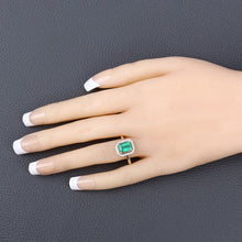 Load image into Gallery viewer, 1.62 Carat Genuine Ethiopian Emerald and White Diamond 14K Yellow Gold Ring