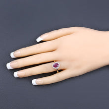 Load image into Gallery viewer, 1.59 Carat Genuine Ruby and White Diamond 10K Yellow Gold Ring