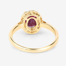 Load image into Gallery viewer, 1.59 Carat Genuine Ruby and White Diamond 10K Yellow Gold Ring