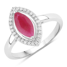 Load image into Gallery viewer, 1.52 Carat Genuine Ruby and White Diamond 10K White Gold Ring