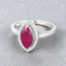 Load image into Gallery viewer, 1.52 Carat Genuine Ruby and White Diamond 10K White Gold Ring
