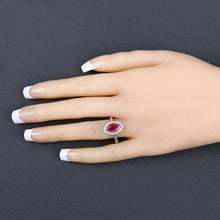 Load image into Gallery viewer, 1.52 Carat Genuine Ruby and White Diamond 10K White Gold Ring