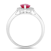 Load image into Gallery viewer, 1.52 Carat Genuine Ruby and White Diamond 10K White Gold Ring