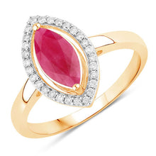 Load image into Gallery viewer, 1.52 Carat Genuine Ruby and White Diamond 10K Yellow Gold Ring