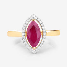 Load image into Gallery viewer, 1.52 Carat Genuine Ruby and White Diamond 10K Yellow Gold Ring