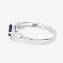 Load image into Gallery viewer, 0.89 Carat Genuine Blue Sapphire and White Diamond 10K White Gold Ring