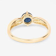 Load image into Gallery viewer, 0.89 Carat Genuine Blue Sapphire and White Diamond 10K Yellow Gold Ring