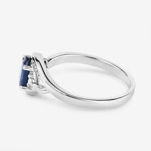 Load image into Gallery viewer, 0.98 Carat Genuine Blue Sapphire and White Diamond 10K White Gold Ring