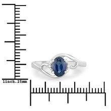 Load image into Gallery viewer, 0.98 Carat Genuine Blue Sapphire and White Diamond 10K White Gold Ring