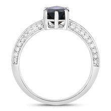 Load image into Gallery viewer, 2.39 Carat Genuine Blue Sapphire and White Diamond 10K White Gold Ring