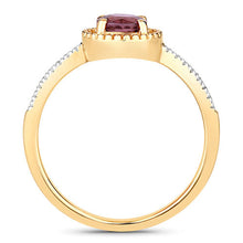 Load image into Gallery viewer, 0.92 Carat Genuine Ruby and White Diamond 14K Yellow Gold Ring
