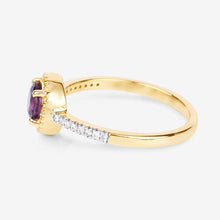 Load image into Gallery viewer, 0.92 Carat Genuine Ruby and White Diamond 14K Yellow Gold Ring