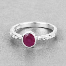 Load image into Gallery viewer, 1.00 Carat Genuine Ruby and White Diamond 14K White Gold Ring